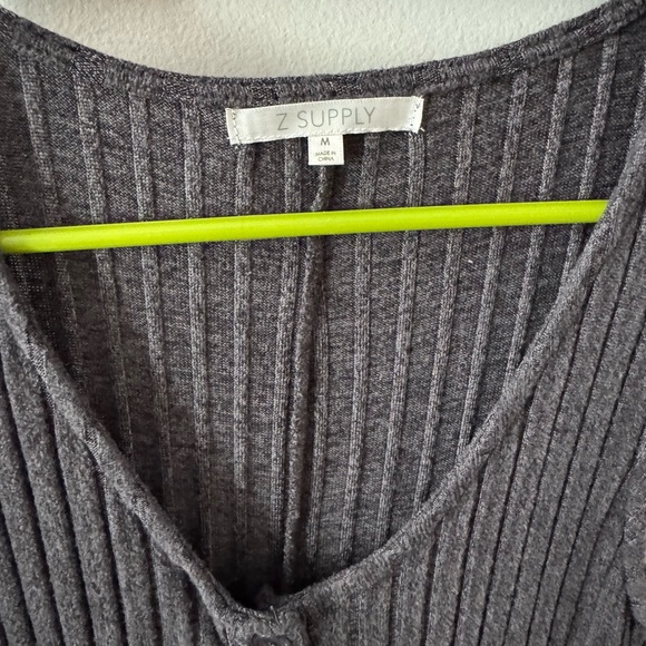 Z Supply Charcoal Ribbed Jumpsuit - Picture 5 of 7